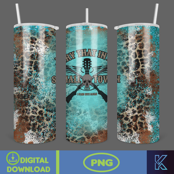 Jason Aldean Try that in a small town 20oz skinny tumbler wrap, PNG Digital Print, Sublimation, Instant download (6).jpg