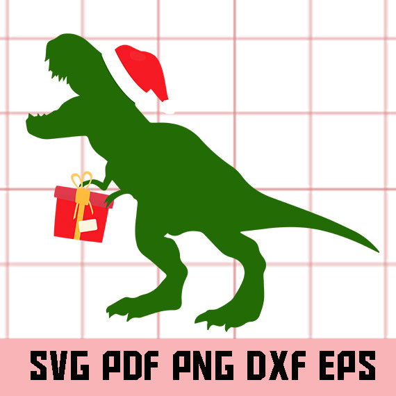 Dinosaur Santa Hat svg Cut File Iron on Transfer.jpg
