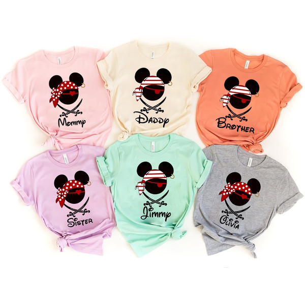 Mickey and Minnie Pirates Matching Family Shirts, Disney Pirates of Caribbean Shirt, A Pirate's Life, Mickey and Minnie Disney Cruise Shirt - 1.jpg