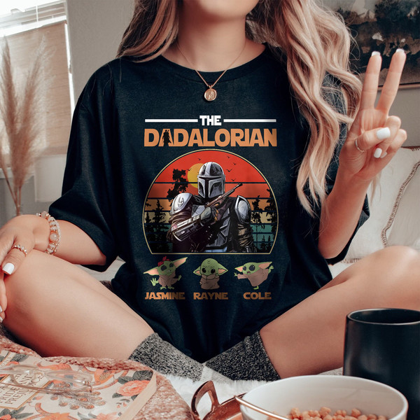 Personalized The Dadalorian Shirt, The Dadalorian Shirt, Father's Day Shirt, Custom Dad Name With Kids, Star Wars The Dadalorian Shirt - 2.jpg