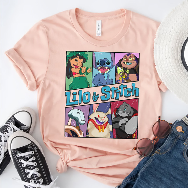 Retro Disney Lilo And Stitch Characters Vintage T-shirt, Magic Kingdom Holiday Unisex T-shirt Family Birthday Gift Adult Kid Toddler Tee - 3.jpg