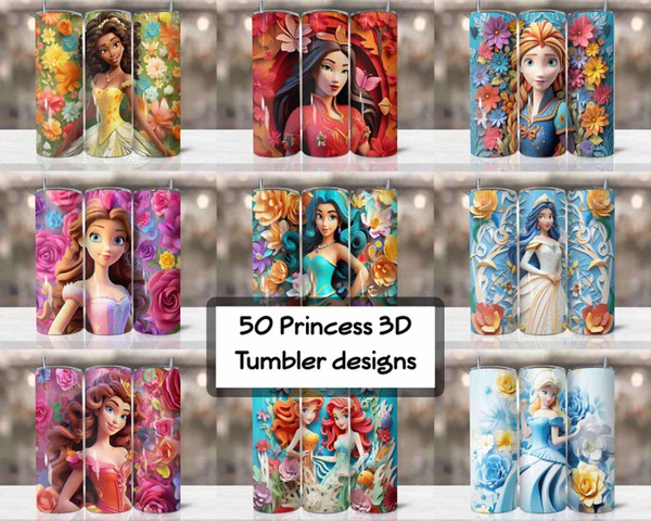 50+ 3d Cartoon princess Tumbler 5.99.jpg