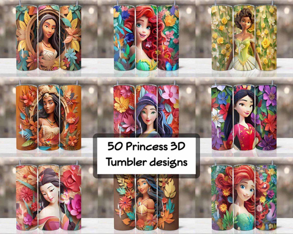 50+ 3d Cartoon princess Tumbler 5.99  4.jpg