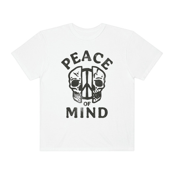 Peace of mind oversized graphic tee  comfort colors graphic tee  skull shirt retro vintage shirt boho shirt - 6.jpg