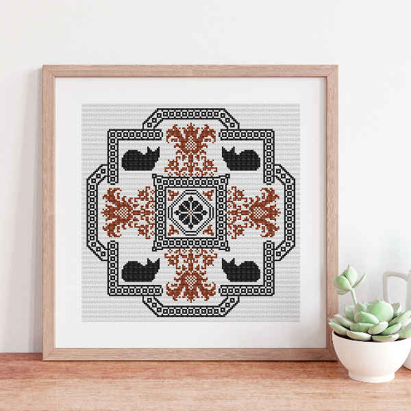 cat cross stitch pattern vintage