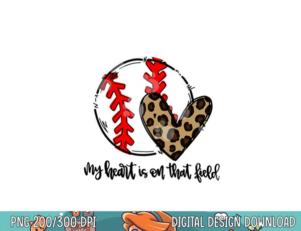 Baseball Heart PNG Sublimation Design Download