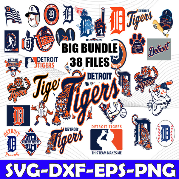Detroit Tigers Baseball Team MLB Bundle Svg File, Detroit Tigers Svg