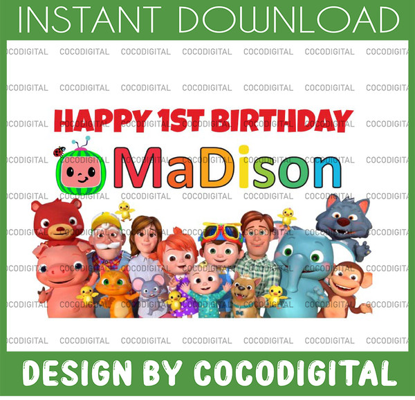 Cocomelon Custom Birthday Png, Cocomelon 1st Birthday, Cocom - Inspire  Uplift