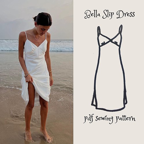 Slip dress Sewing Pattern, Cowl neck dress sewing pattern, Bias