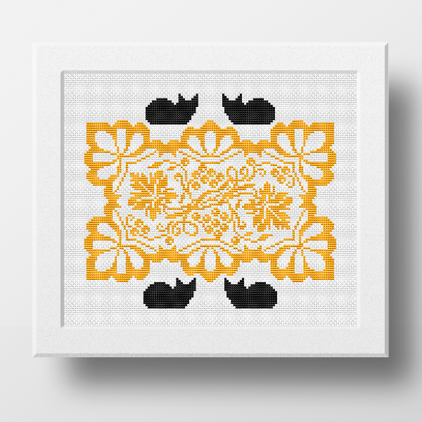 embroidery pattern cats