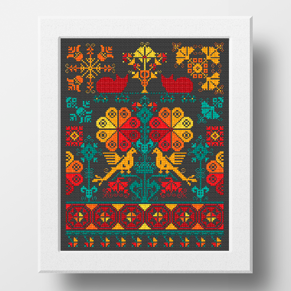 cat cross stitch pattern sampler