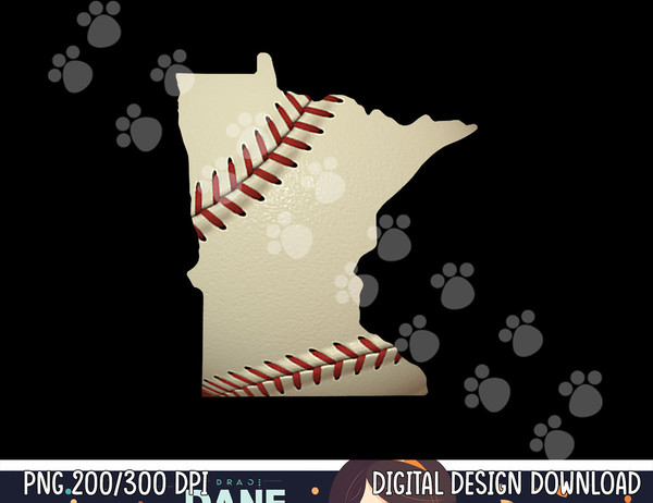 Minnesota Baseball State Map Softball Love MN USA Fan png, sublimation copy.jpg