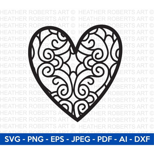 Fancy Pattern Heart Svg, Heart SVG, Hand-drawn Heart svg, Va - Inspire ...
