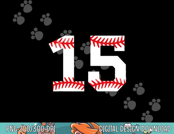 Number 15 Fifteen Baseball  Lucky Favorite Jersey Number png, sublimation.jpg