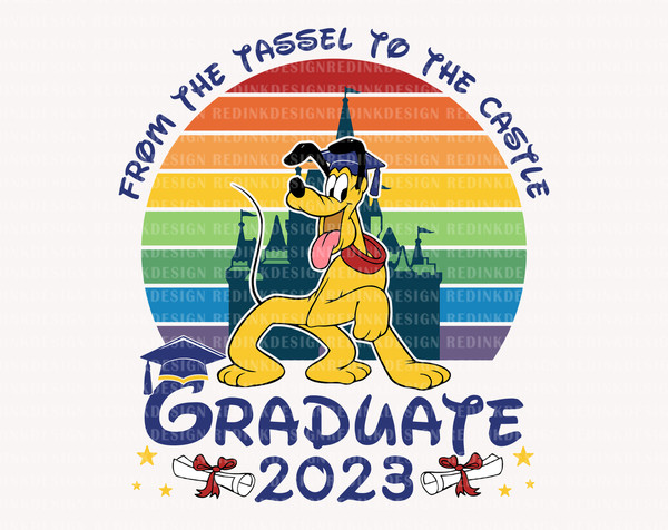 Graduate Tassel To Castle Svg, Graduate 2023 Svg, Graduation Shirt Svg, Senior 2023 Svg, Class of 2023 Svg, Colorful Magical Castle Svg - 1.jpg