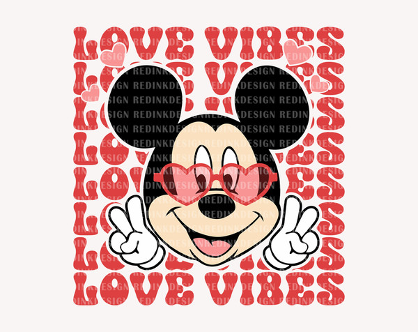 Love Vibes Svg, Love Mouse Svg, Funny Valentine's Day, Mouse Heart Svg, Valentine's Day Svg, Retro Valentines Svg, Holiday Season SVG Files - 1.jpg