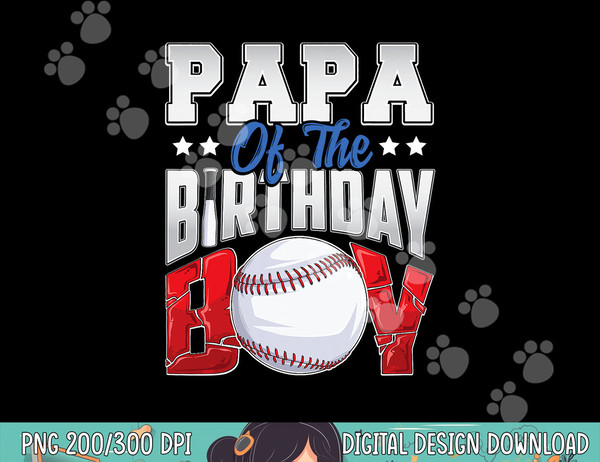 Papa Baseball birthday Boy Family Baller b-day Party png, sublimation.jpg