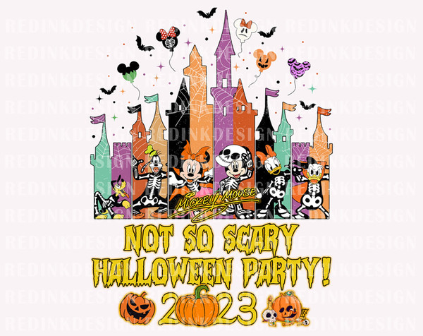 Not So Scary Halloween Party Png, Halloween Skeleton Mouse And Friend Png, Trick Or Treat Png, Spooky Png, Pumpkin Png, Halloween Castle Png - 1.jpg