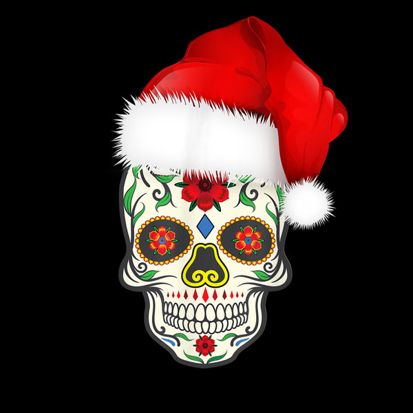 Day Of The Dead Christmas Santa Hat Sugar Skull Party 8.jpg