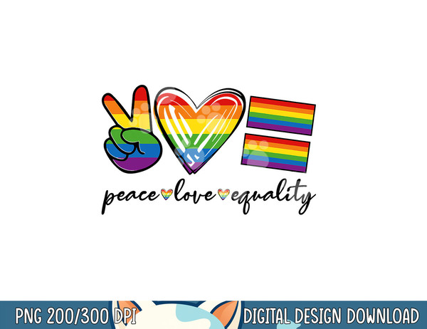 Peace Love Equality Rainbow Flag Gay Pride Proud LGBT Outfit