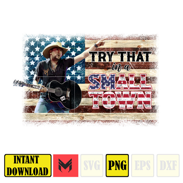 Try That In A Small Town Png, Cow Skull Small Town Png, Retro Country Shirt Png, Country Music, American Flag (6).jpg