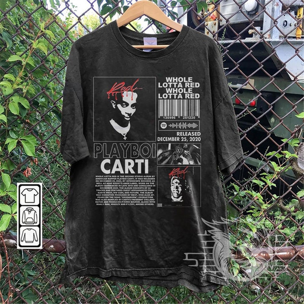 Whole Lotta Red Carti T-Shirt, HipHop Rap Unisex Long Sleeve Sweatshirt  Hooded