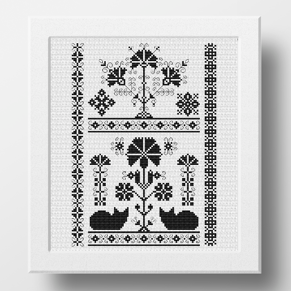 cat sampler cross stitch pattern