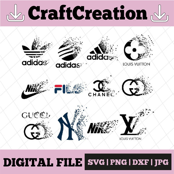 Fashion logo break svg, luxury brand logo svg, fashion brand svg png, Nike  Sport Svg, LV Svg, Gucci brand Svg, Chanel Logo, Digital Download - Pe Dear  in 2023