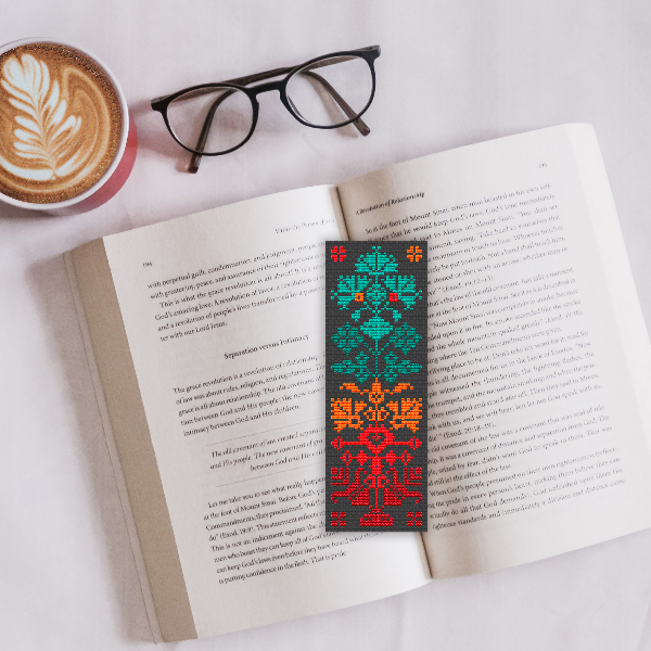 floral cross stitch bookmark pattern