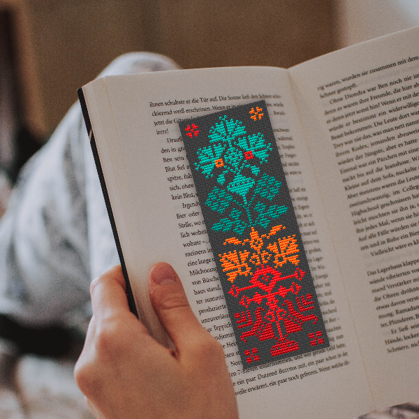 vintage embroidery pattern bookmark