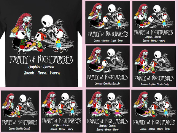 Custom Family of Nightmares shirt, Father Of Nightmares Shirt,Mother Of Nightmares Shirt,Nightmare Before Christmas Family Matching Shirt - 1.jpg