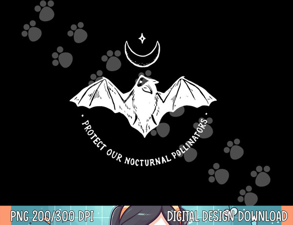 Protect Our Nocturnal Polalinators Bat with Moon Halloween png, sublimation.jpg