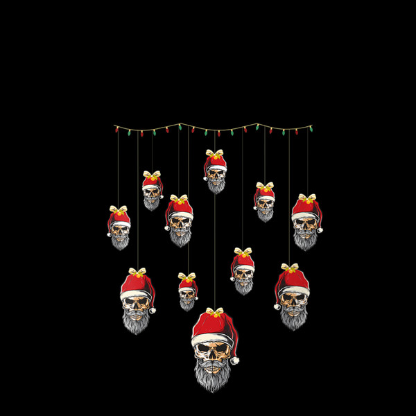 Womens Ugly Christmas Beared Skull With Santa Hat Apprel V Neck 2.jpg