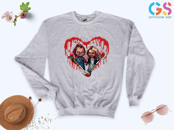 Chucky And Chuckie Sweatshirt ,Funny Couple Sweatshirt, Halloween Shirts For Couples,Funny Valentines Day,Valentines Gifts,Better Together - 2.jpg