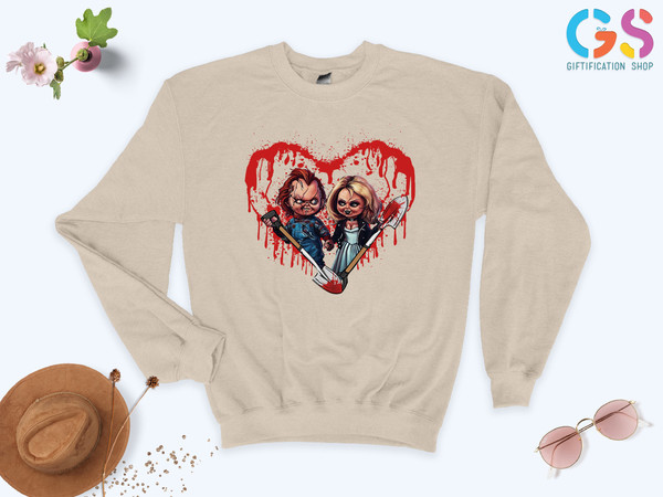 Chucky And Chuckie Sweatshirt ,Funny Couple Sweatshirt, Halloween Shirts For Couples,Funny Valentines Day,Valentines Gifts,Better Together - 3.jpg