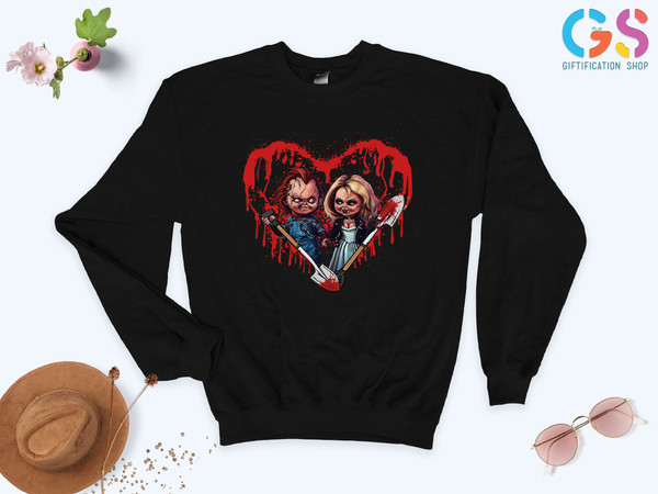 Chucky And Chuckie Sweatshirt ,Funny Couple Sweatshirt, Halloween Shirts For Couples,Funny Valentines Day,Valentines Gifts,Better Together - 5.jpg