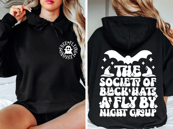 Society Black Hats a Fly by Night Group, Free Flying Lessons, Halloween Sweatshirts For Women, Bat Sweater Women, Fall Sweatshirt - 2.jpg