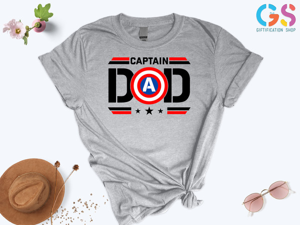 Captain Dad Shirt, Super Hero Dad Shirt, Funny Dad Shirt, Gif For Dad, Father's Day Gift, Father Birthday Gift, Gift For Grandfather - 3.jpg