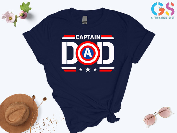 Captain Dad Shirt, Super Hero Dad Shirt, Funny Dad Shirt, Gif For Dad, Father's Day Gift, Father Birthday Gift, Gift For Grandfather - 4.jpg