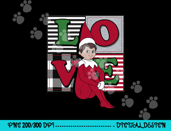 Elf on the Shelf Christmas Love Stacked Plaid Squares Logo png, sublimation copy.jpg