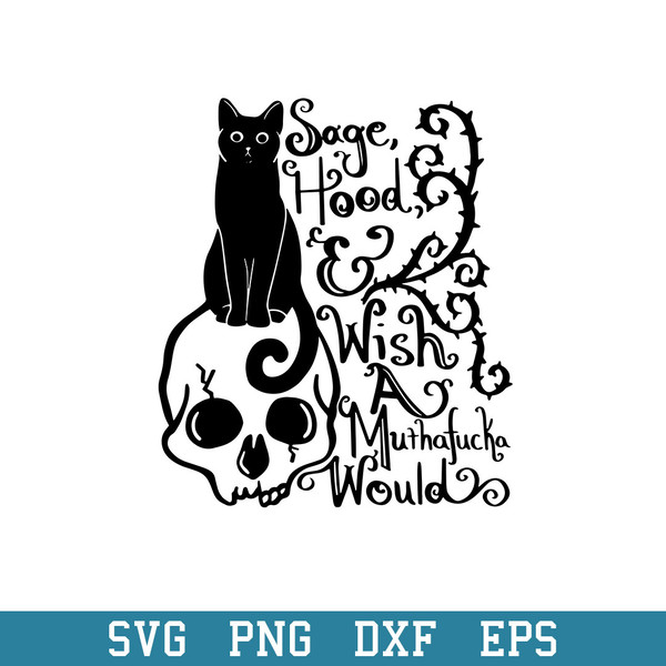 Black Cat On Skull Halloween Svg, Halloween Svg, Png Dxf Eps Digital File.jpeg