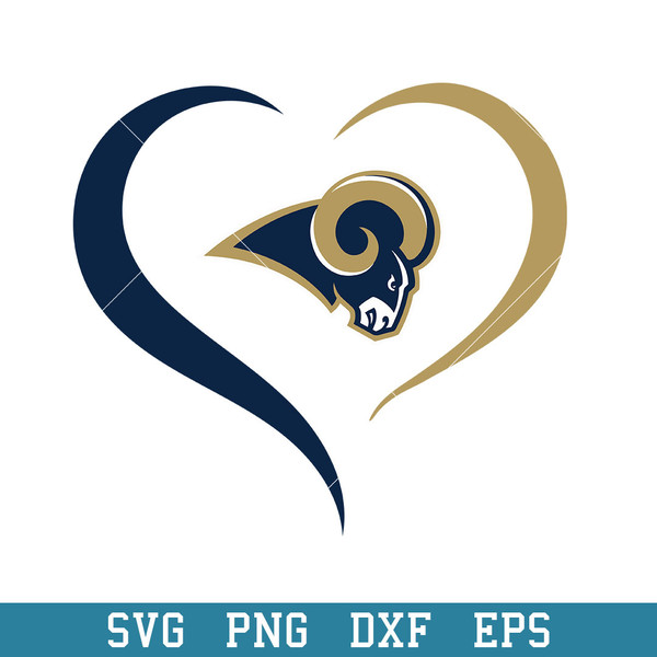 Los Angeles Rams Logo,Los Angeles Rams Heart NFL Svg Dxf Eps Png file