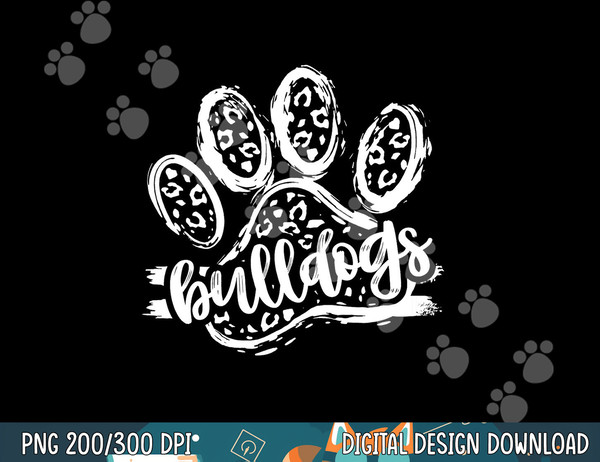 Retro Bulldogs Mascot School Spirit Leopard Print Paw Sports  png, sublimation copy.jpg