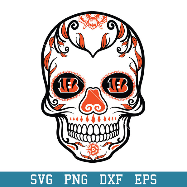 Skull Cincinnati Bengals Svg, Cincinnati Bengals Svg, NFL Svg, Png Dxf Eps Digital File.jpeg