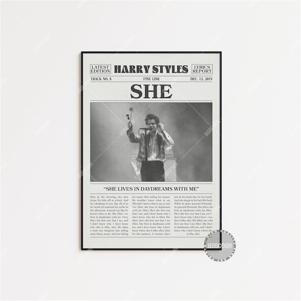 Sign of the Times by Harry Styles Vintage Song Lyrics on Parchment Framed  Print