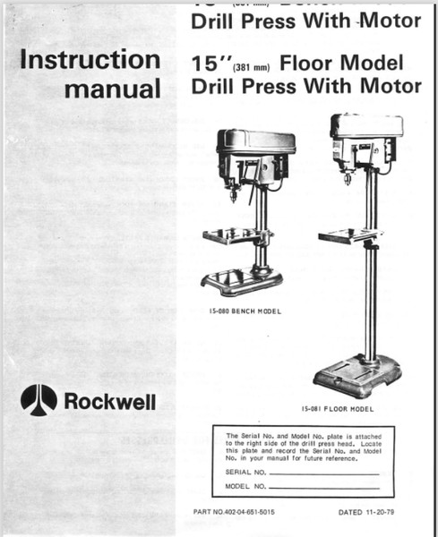 Delta Rockwell 15%22 Drill Press Instruction Manual Mdl 15-080 & 15-081 .png