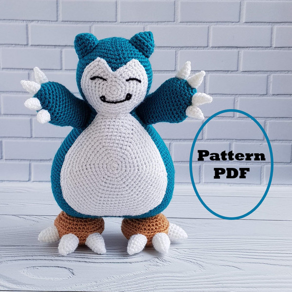 Amigurumi Pokemon Snorlax toy crochet pattern - Inspire Uplift