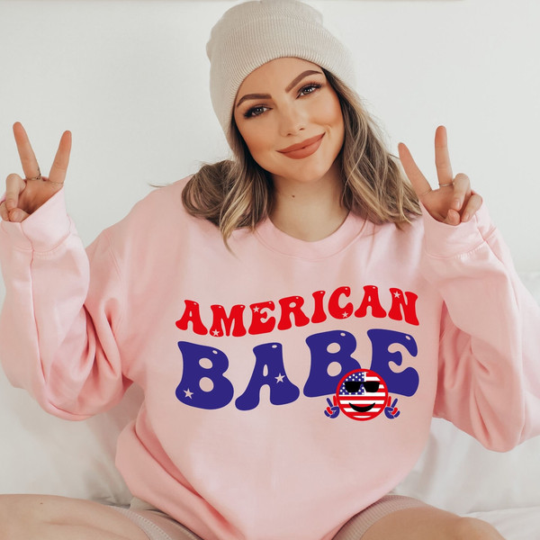 American Babe SVG PNG, Fourth of July SVG, American Happy Face Svg, 4th of July Svg, American Girls Svg, Cut file Cricut Png Sublimation - 4.jpg