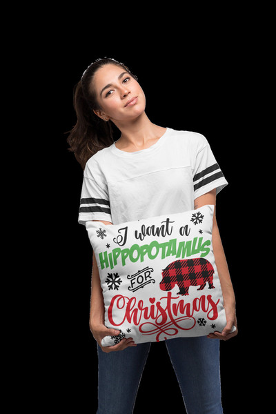 I Want A Hippopotamus For Christmas SVG, Hippo svg, Buffalo Plaid Print SVG - 2.jpg