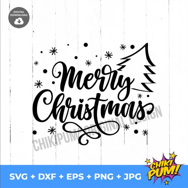 Merry Christmas svg, Christmas SVG, Winter svg, Merry Christmas svg, christmas tree svg, hand lettered - 1.jpg